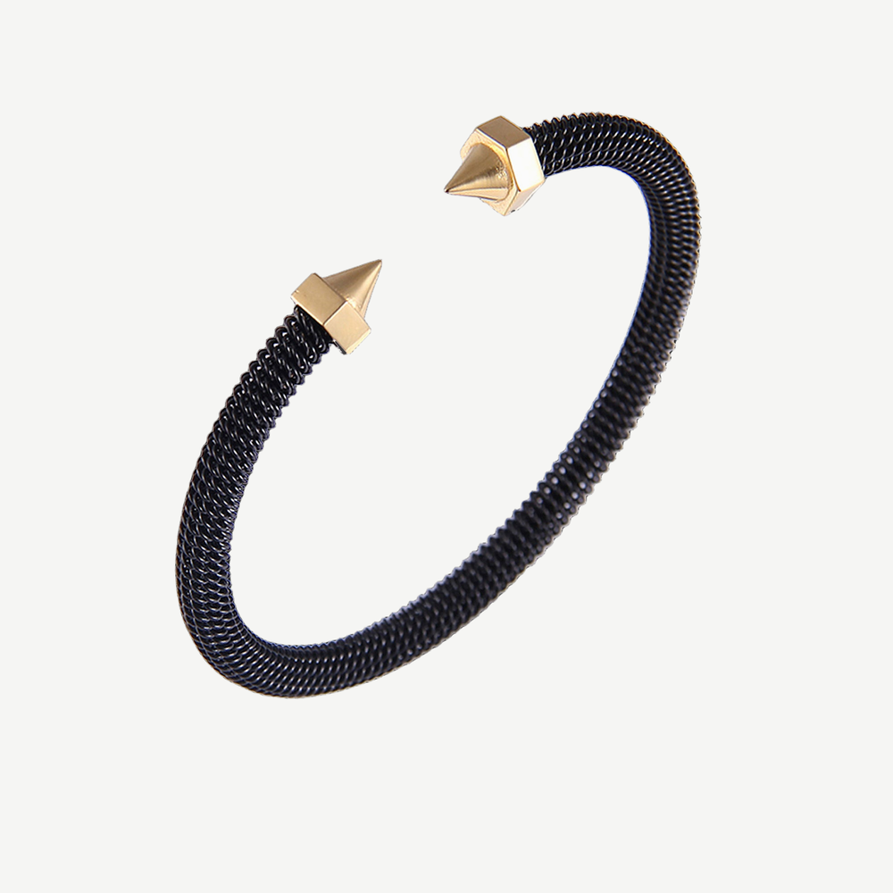 Dynamic Cuff Bracelet Black — finished light background #F5F5F3 — source image 1