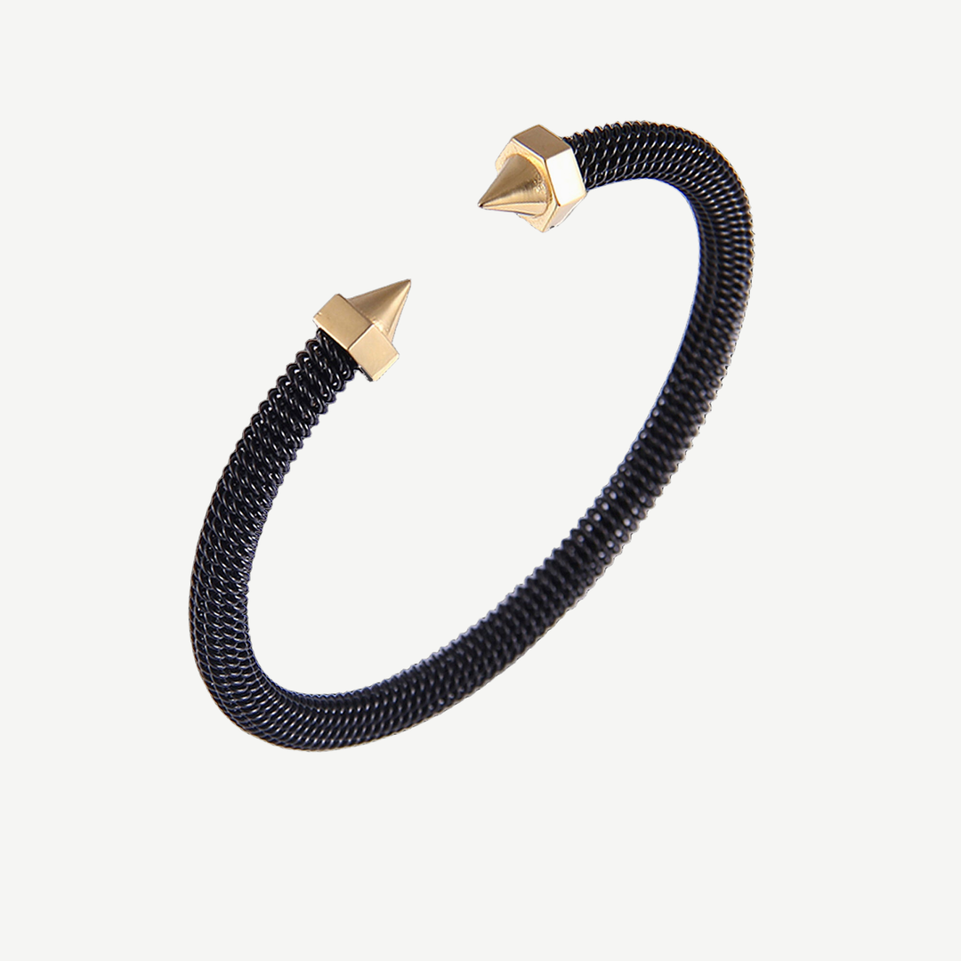 Dynamic Cuff Bracelet Black — finished light background #F5F5F3 — source image 1