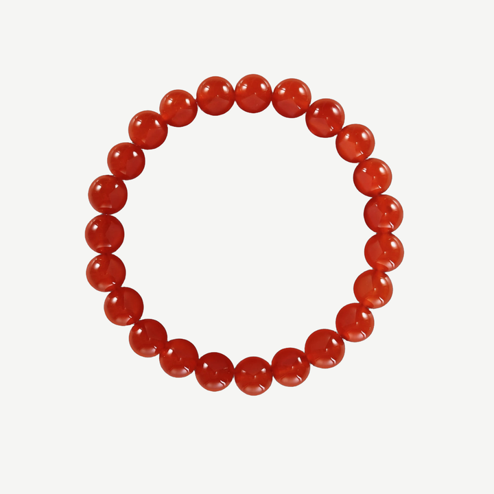 Earth Spirit Beaded Bracelet Red Jade, 8mm — finished light background #F5F5F3 — source image 1