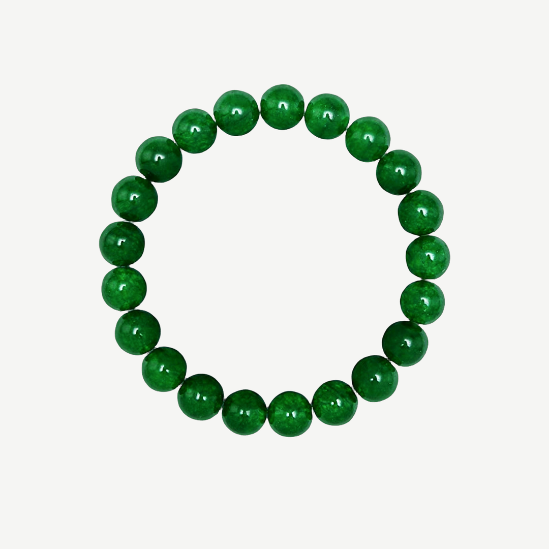 Green Jade Beaded Bracelet for Men, 10mm — finished light background #F5F5F3 — source image 1