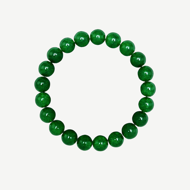 Green Jade Beaded Bracelet for Men, 10mm — finished light background #F5F5F3 — source image 1