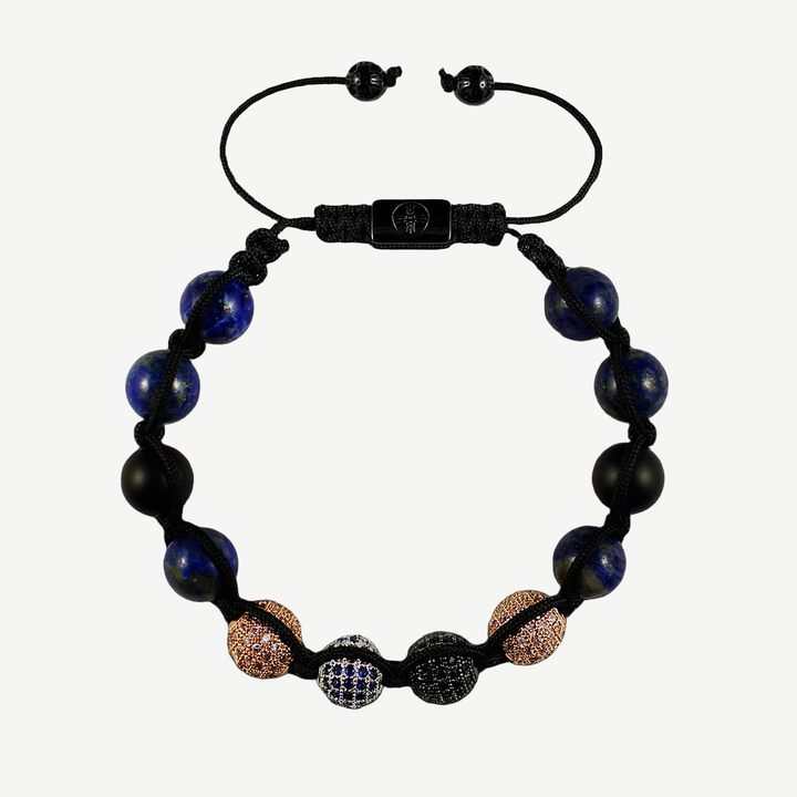 Kismet Warrior Beaded Bracelet, 10mm — finished light background #F5F5F3 — source image 1