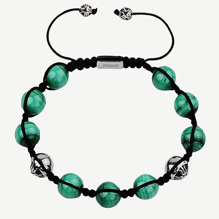 Luxor Malachite Stone Beads Bracelet, 10mm