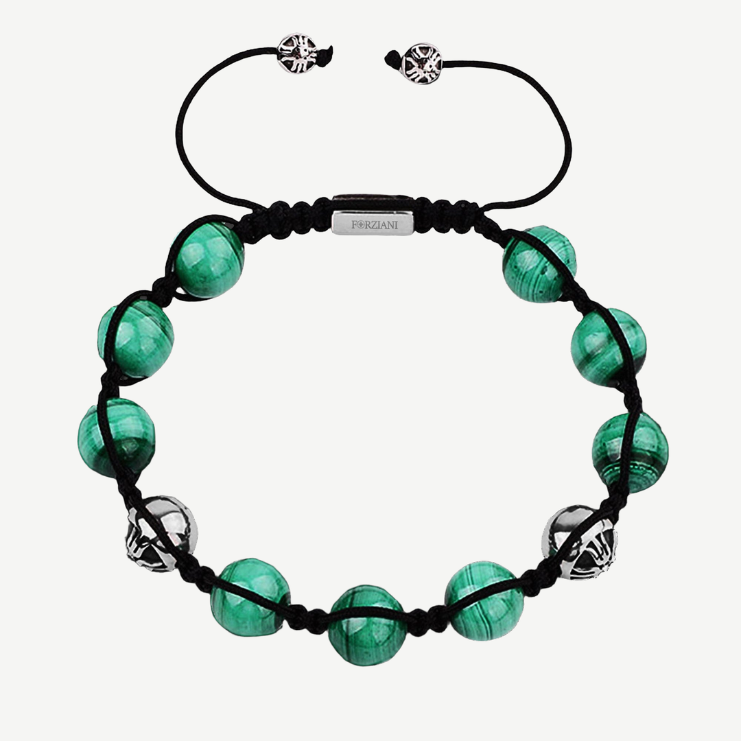 Luxor Malachite Stone Bracelet, 10mm — finished light background #F5F5F3 — source image 1