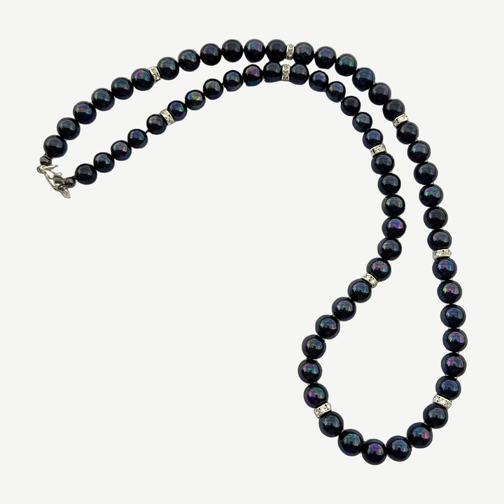 Men’s Black Baroque Pearl Choker — finished light background #F5F5F3 — source image 5