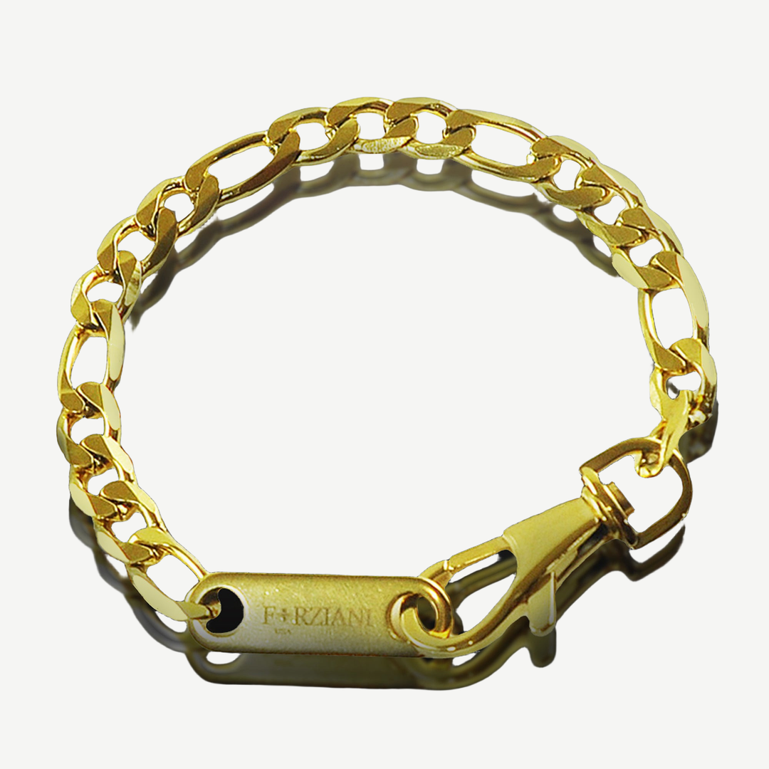 Modern Link Chain Bracelet Gold - 8mm — finished light background #F5F5F3 — source image 1