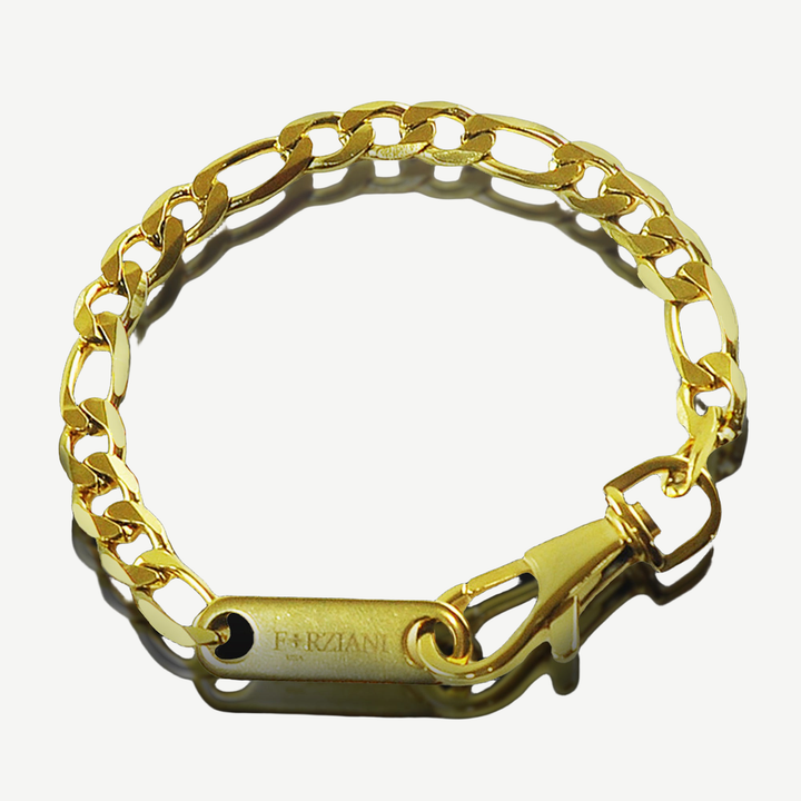 Modern Link Chain Bracelet Gold - 8mm — finished light background #F5F5F3 — source image 1