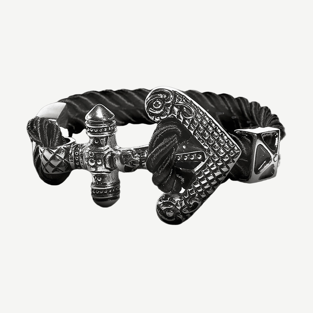Nautical Rope Anchor Bracelet — finished light background #F5F5F3 — source image 1