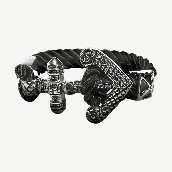 Nautical Rope Anchor Bracelet — finished light background #F5F5F3 — source image 1