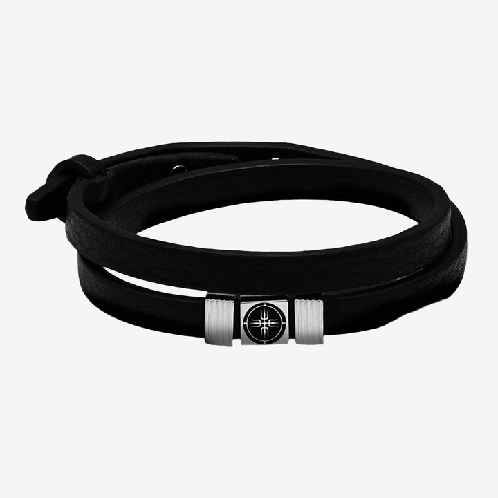 Premium Italian Nappa Leather Wrap Bracelet — finished light background #F5F5F3 — source image 1