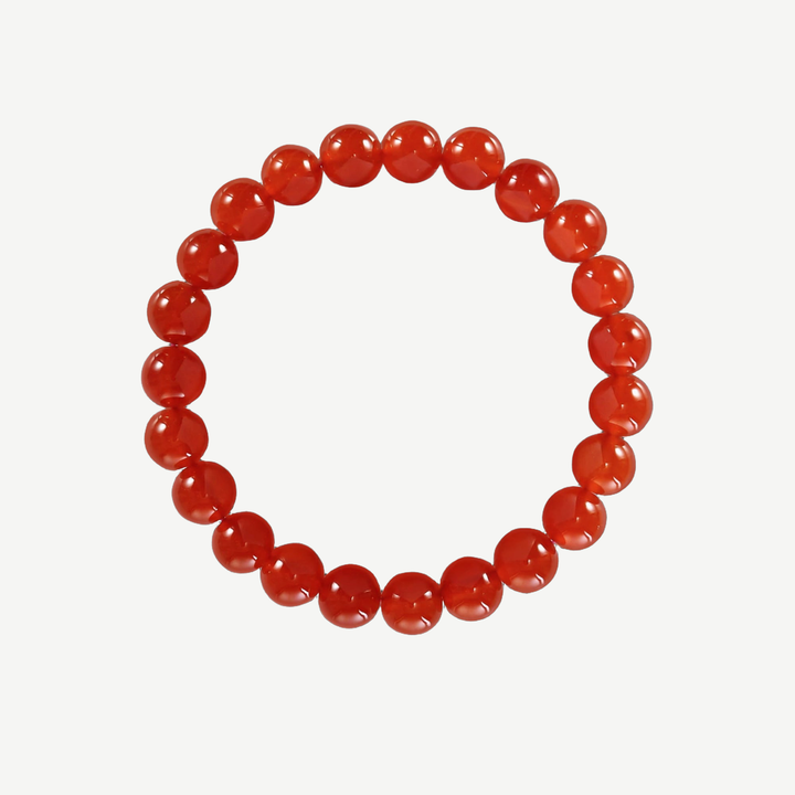 Red Jade Beaded Bracelet for Men, 10mm — finished light background #F5F5F3 — source image 1