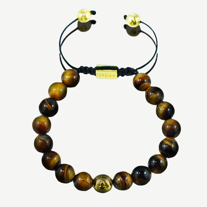 Resolve Tiger Eye Beads Bracelet Gold, 10mm — finished light background #F5F5F3 — source image 1