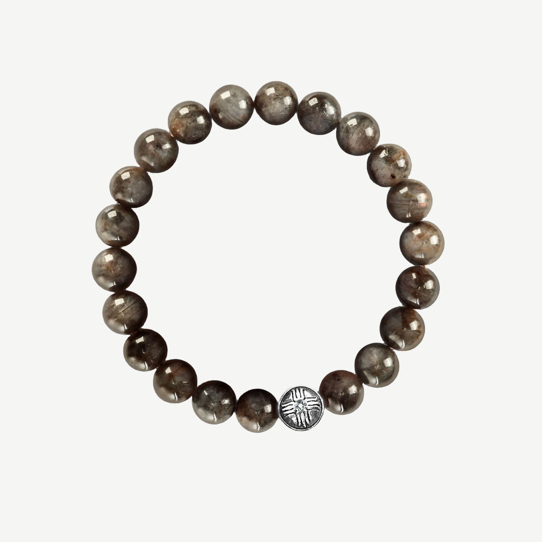 Spiritual Beads Bracelet Labradorite, 8mm — finished light background #F5F5F3 — source image 1