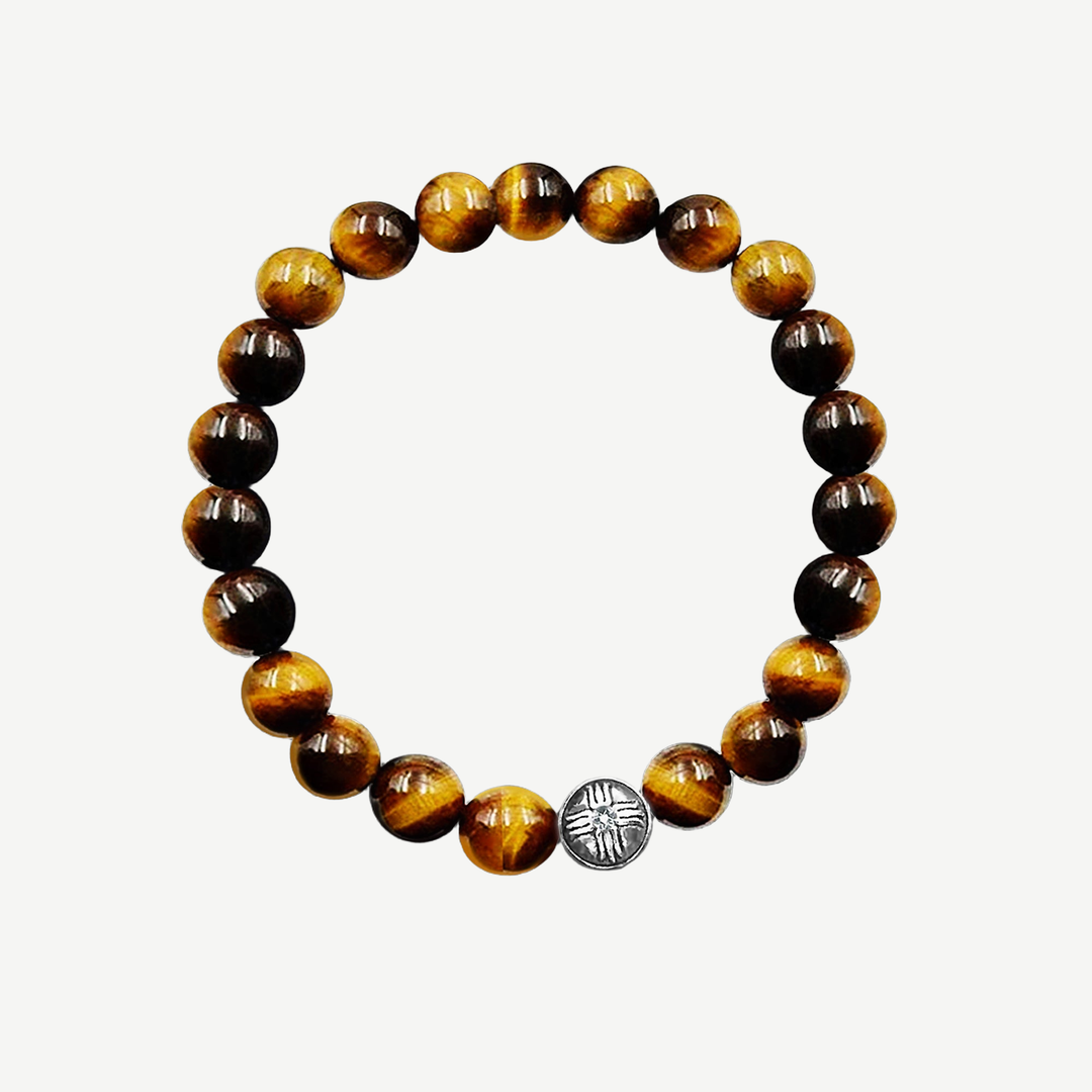 Spiritual Beads Bracelet Tiger's Eye, 8mm — finished light background #F5F5F3 — source image 1