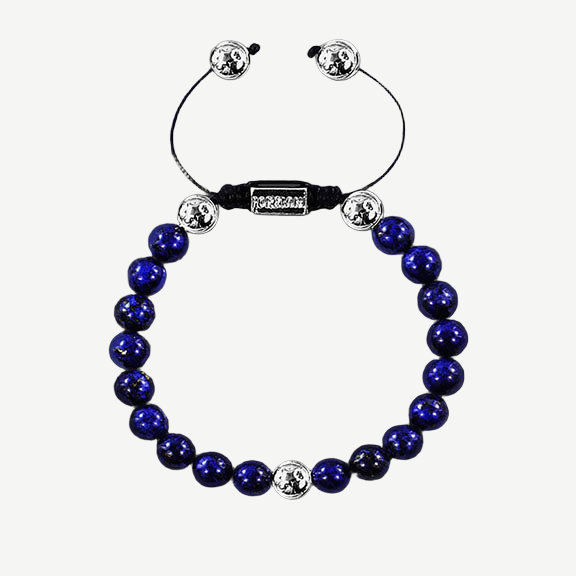 Summit Men’s Beaded Bracelet Lapis, 6mm — finished light background #F5F5F3 — source image 1