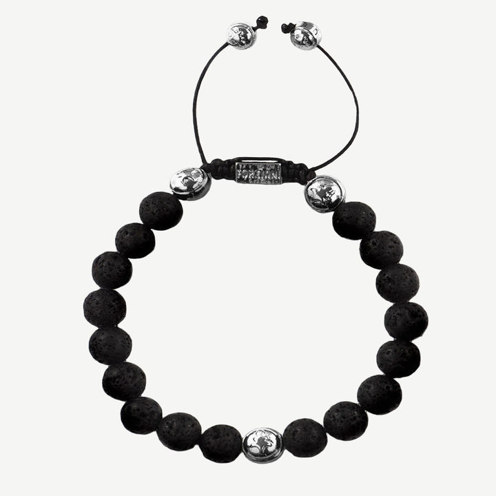 Summit Men’s Beaded Bracelet Lava Stone, 6mm — finished light background #F5F5F3 — source image 1