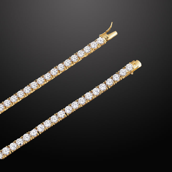 Men's Zircon Tennis Chain Necklace Gold