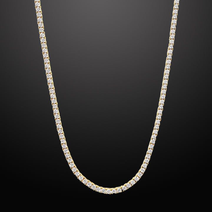 Men's Zircon Tennis Chain Necklace Gold