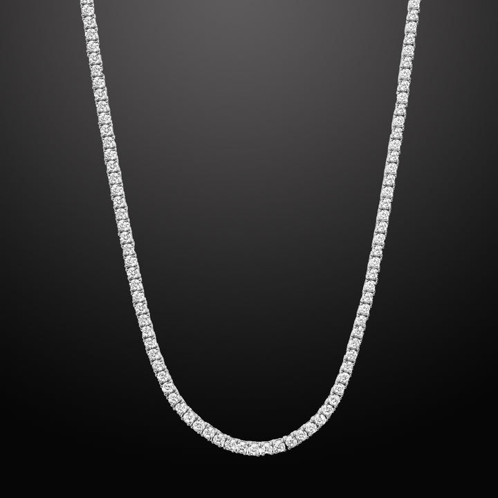 Men's Zircon Tennis Chain Necklace Silver