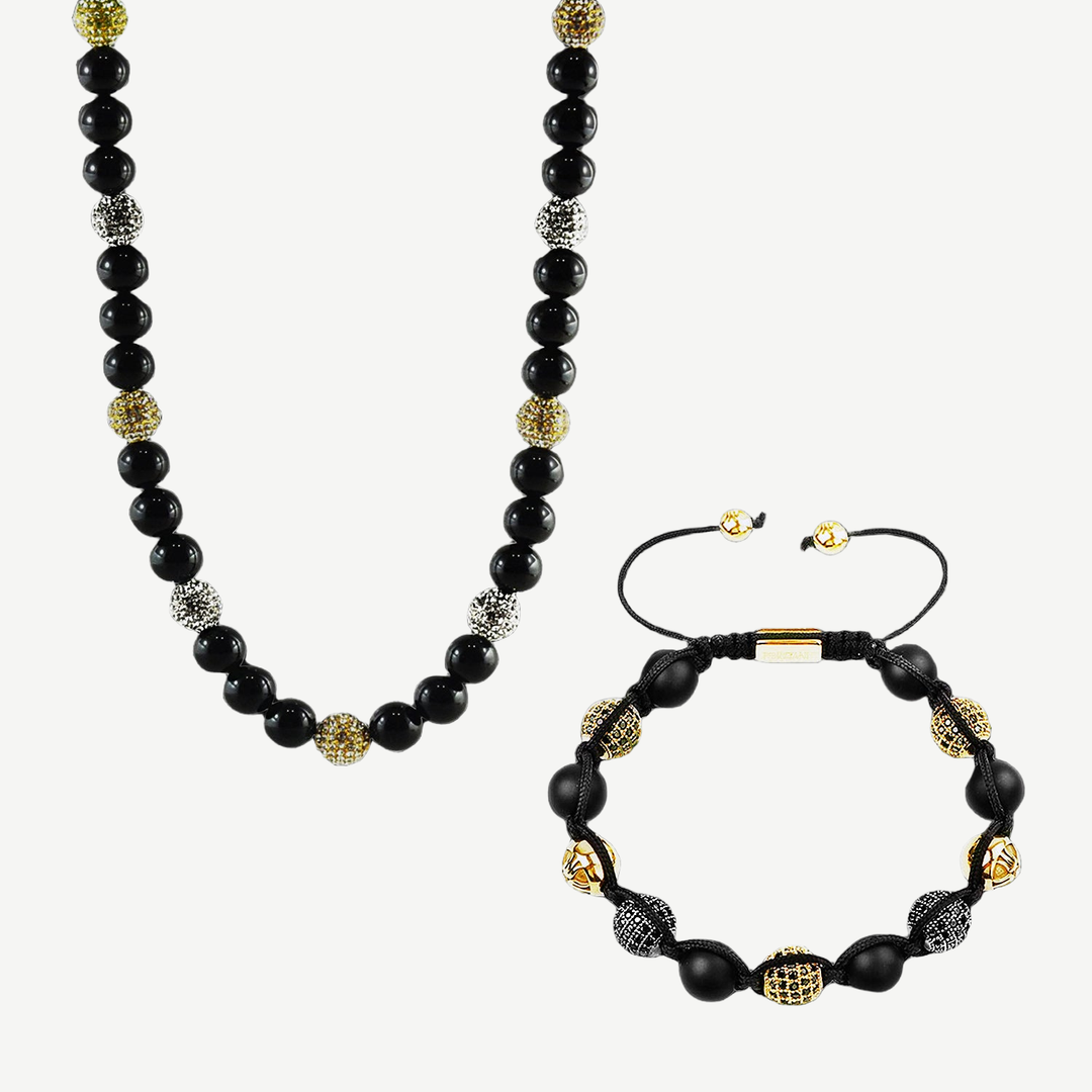 The Pinnacle Necklace + Bracelet Set — finished light background #F5F5F3 — source image 1