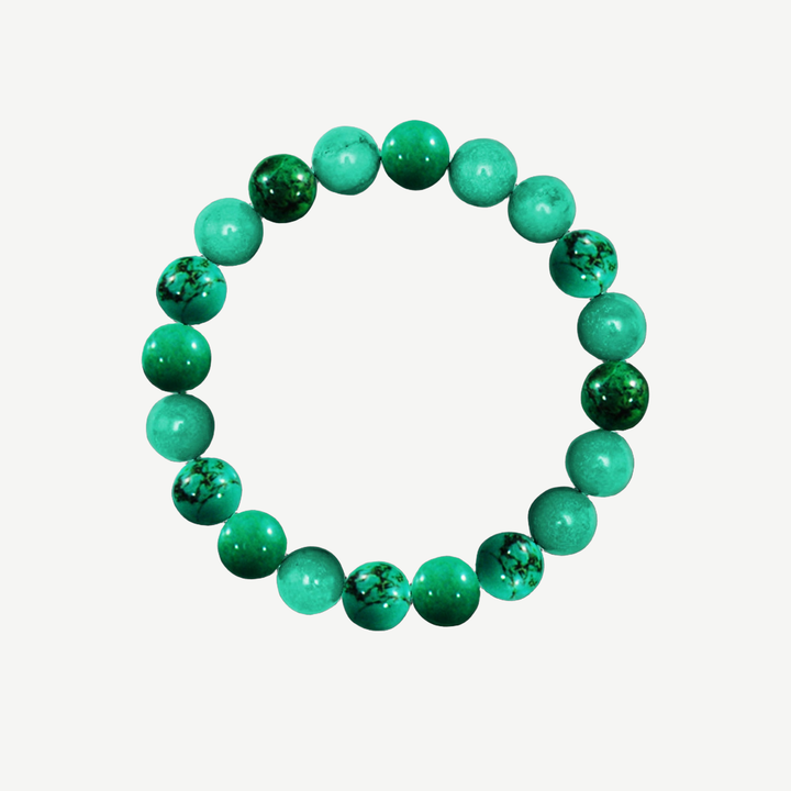 Turquoise Beaded Bracelet for Men, 10mm — finished light background #F5F5F3 — source image 1