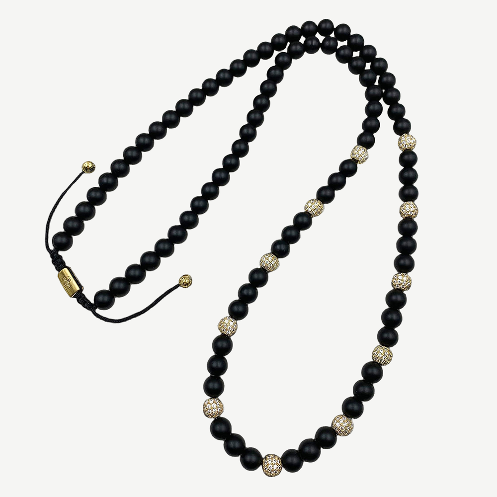 Vanquish Multi Gemstone Necklace — finished light background #F5F5F3 — source image 1