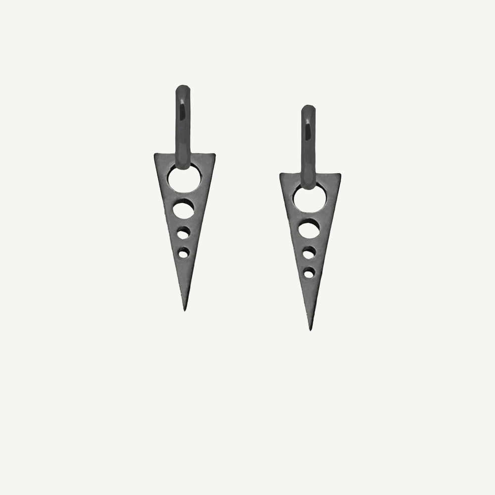 Volt Hoop Dangle Earrings Black - Pair — finished light background #F5F5F3 — source image 1