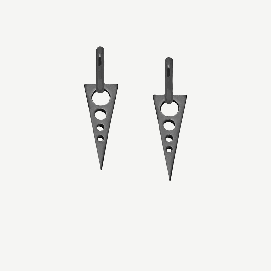 Volt Hoop Dangle Earrings Black - Pair — finished light background #F5F5F3 — source image 1
