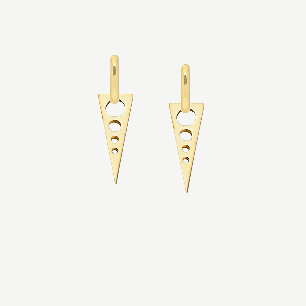 Volt Hoop Dangle Earrings Gold - Pair — finished light background #F5F5F3 — source image 1