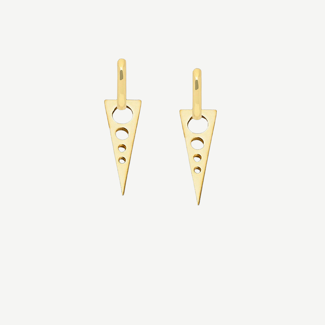 Volt Hoop Dangle Earrings Gold - Pair — finished light background #F5F5F3 — source image 1