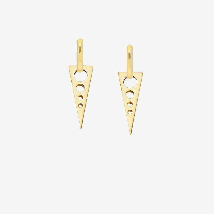 Volt Hoop Dangle Earrings Gold - Pair — finished light background #F5F5F3 — source image 1