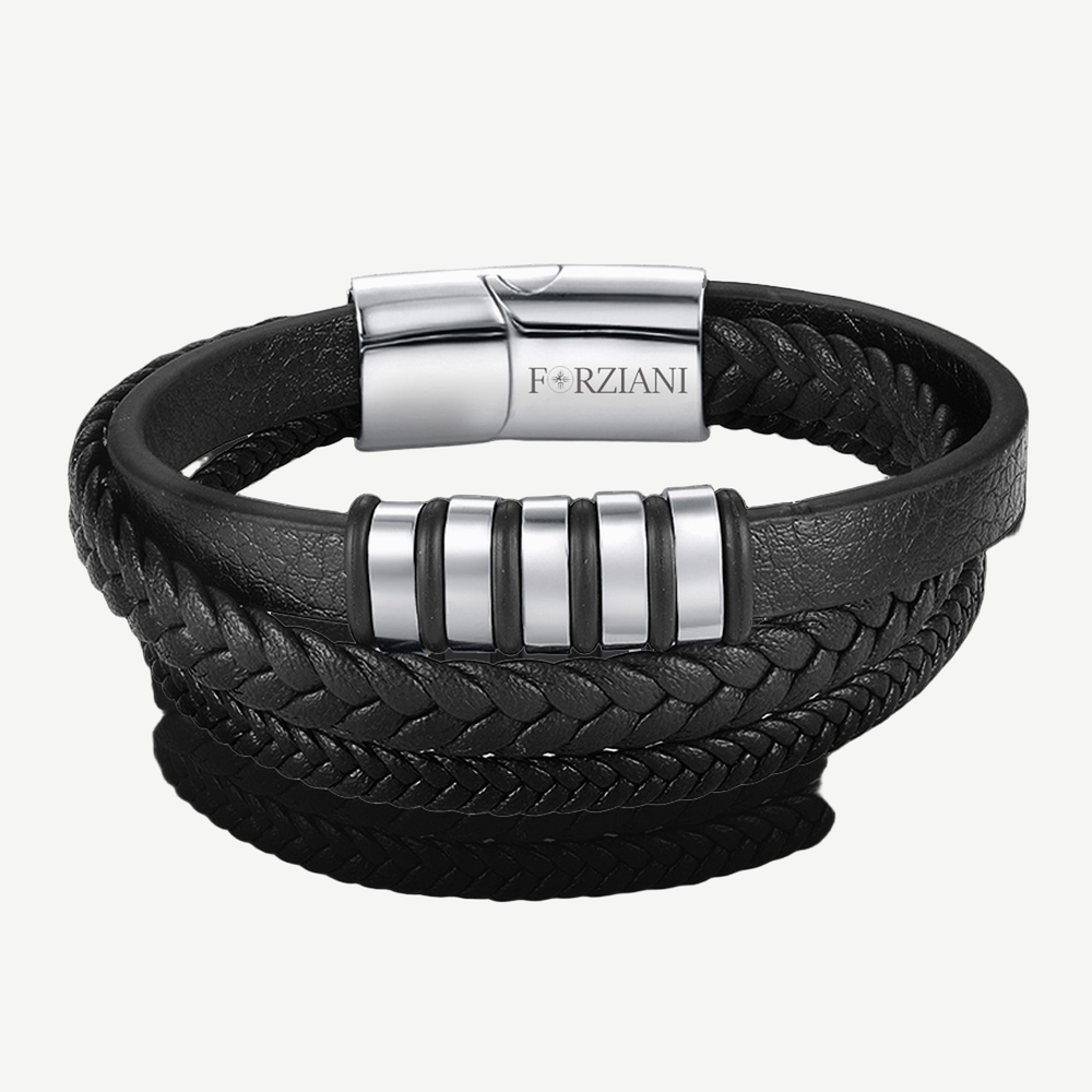 Voyager Multilayered Nappa Leather Bracelet — finished light background #F5F5F3 — source image 1