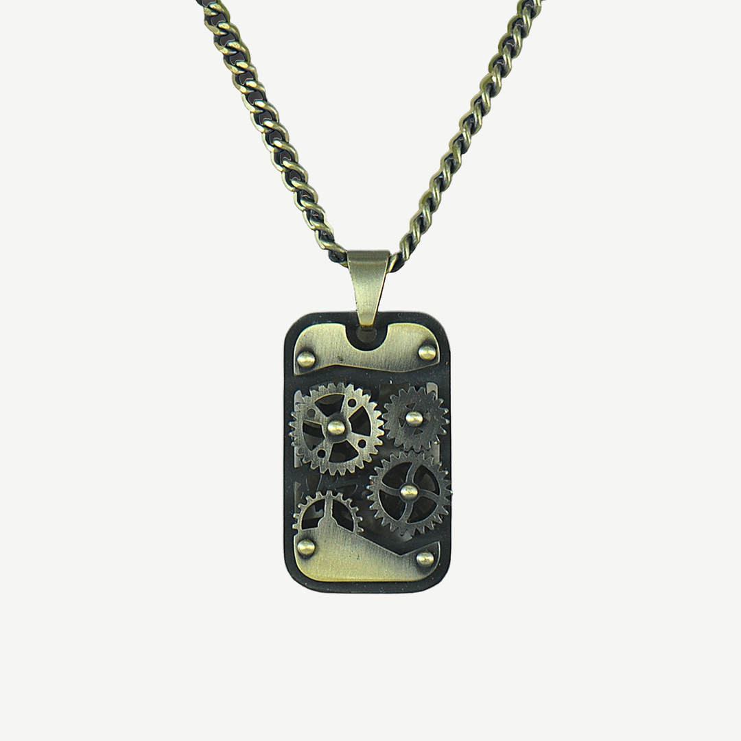 Wheel of Time Amulet Necklace — finished light background #F5F5F3 — source image 1