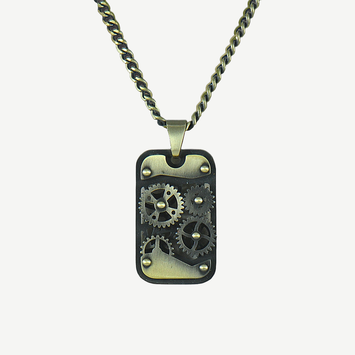 Wheel of Time Amulet Necklace — finished light background #F5F5F3 — source image 1