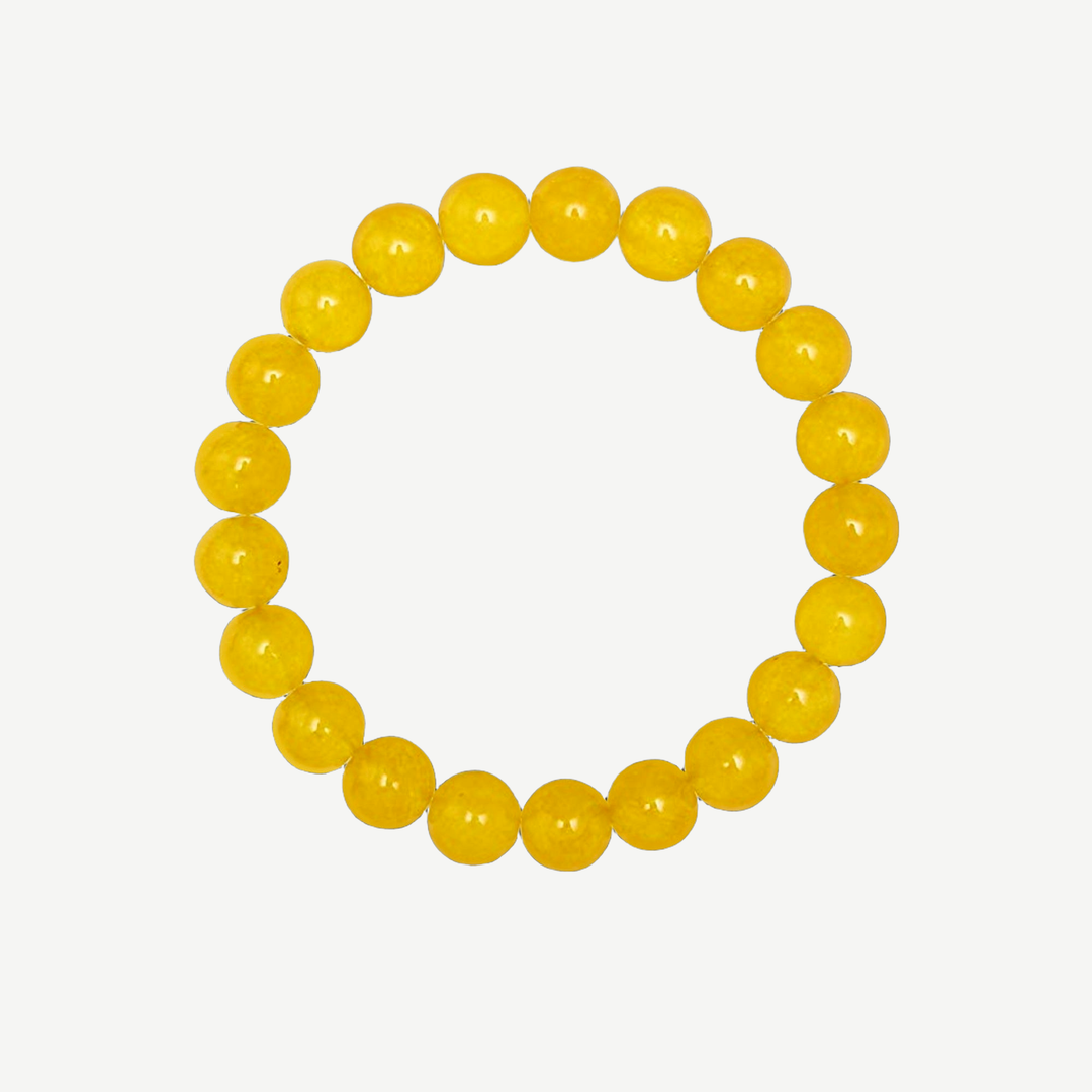 Yellow Jade Beaded Bracelet for Men, 10mm — finished light background #F5F5F3 — source image 1