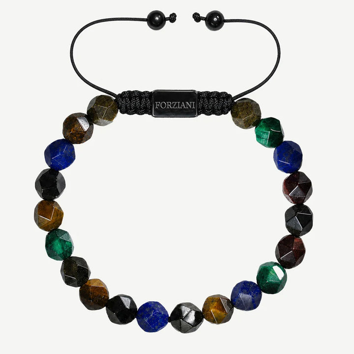 Hex Multi Gemstone Beads Bracelet, 8mm