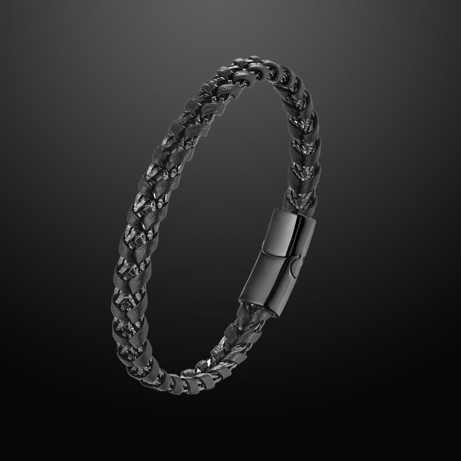 Kanso Braided Black Leather Bracelet – Forziani