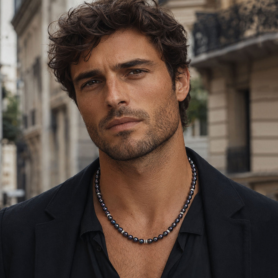 Men’s Black Baroque Pearl Choker