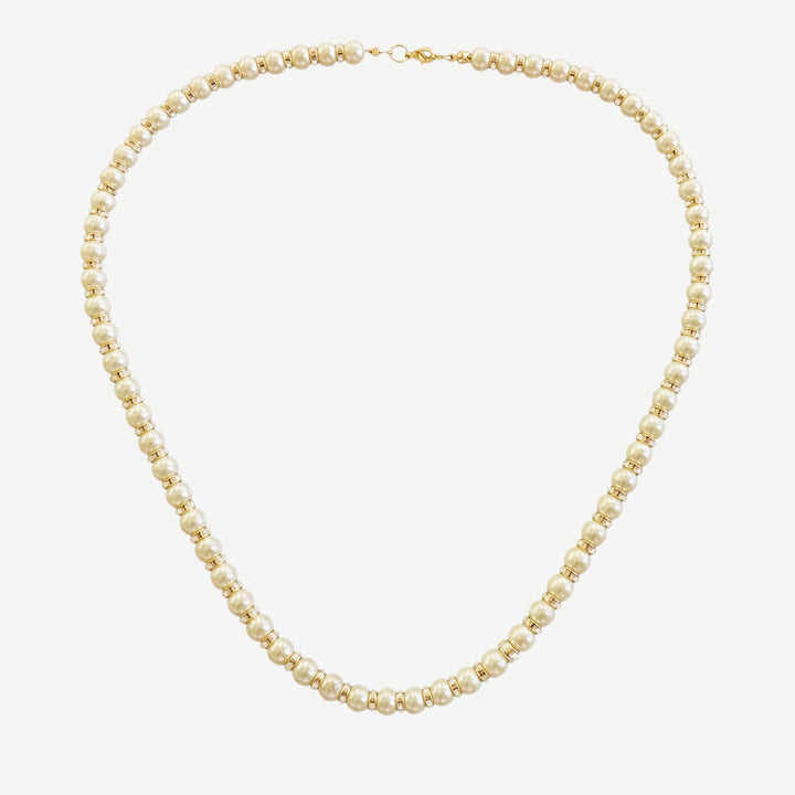 Men’s Ivory Pearls Necklace, Gold