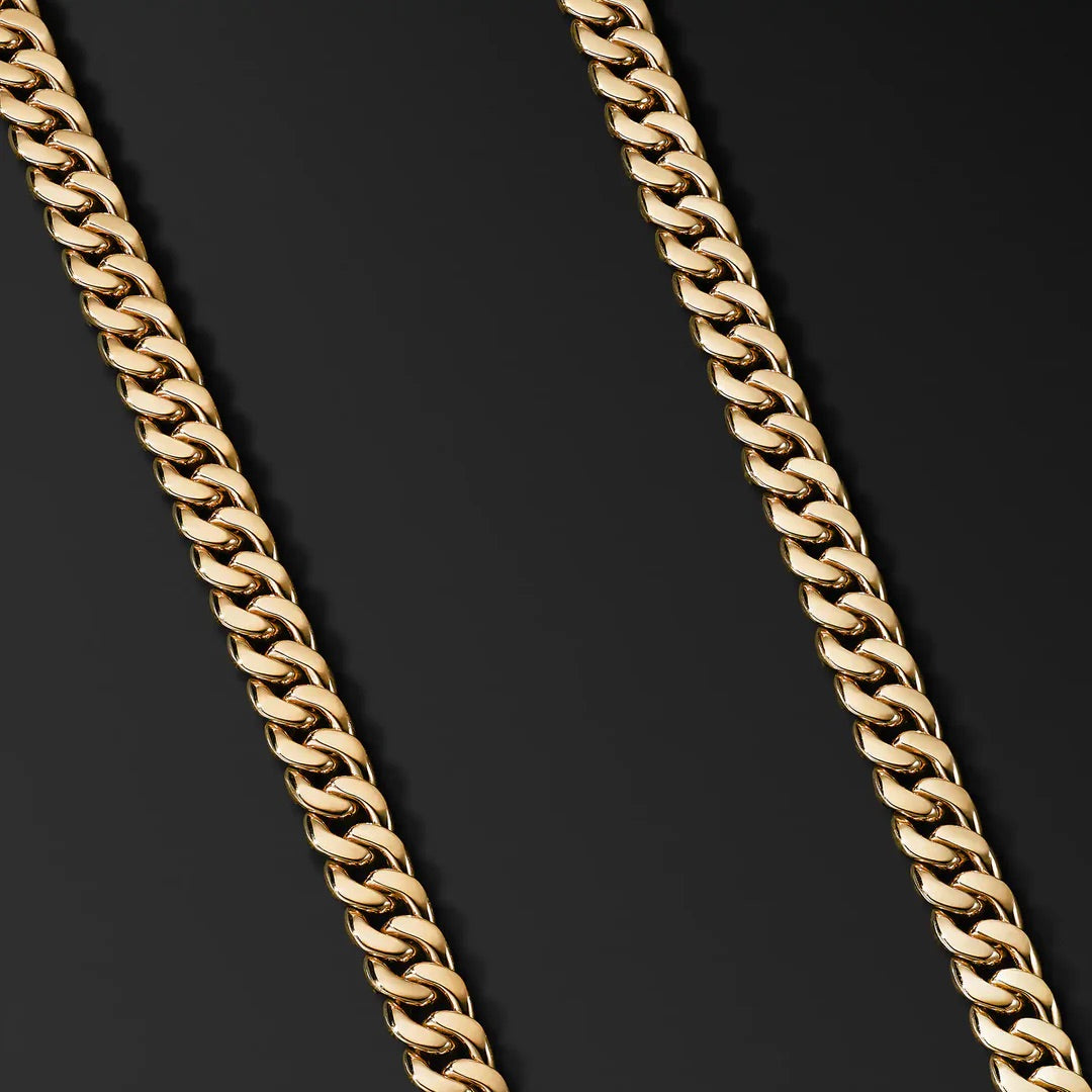 Men's Cuban Curb Link Chain Necklace Gold