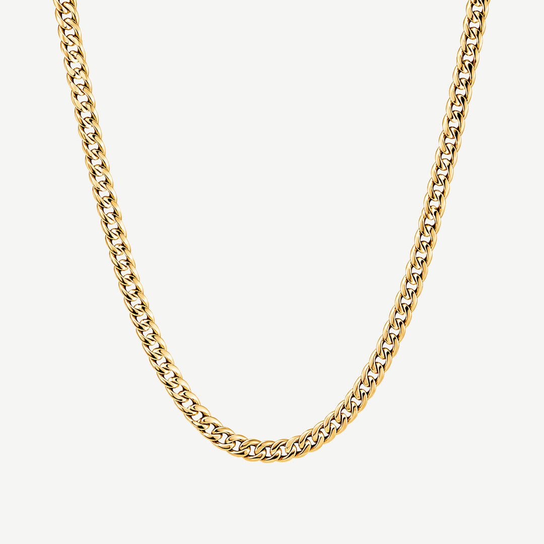 Men's Cuban Curb Link Chain Necklace Gold