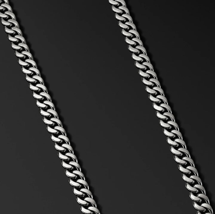 Men's Cuban Curb Link Chain Necklace Silver