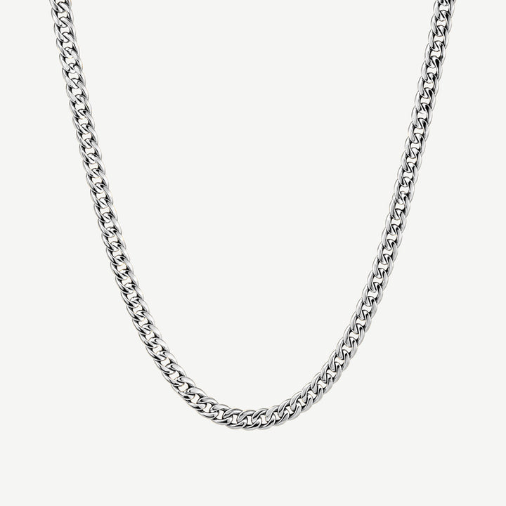 Men's Cuban Curb Link Chain Necklace Silver