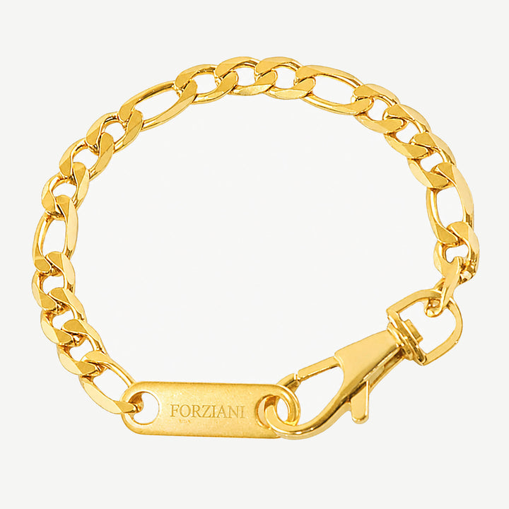 Modern Figaro Chain Bracelet Gold