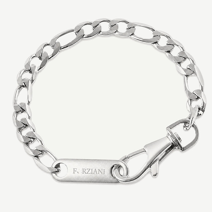 Crescent Curb Link Chain Bracelet Silver