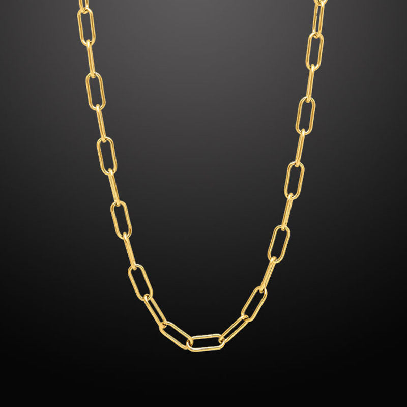 Paper Clip Link Chain Necklace Gold - 6mm