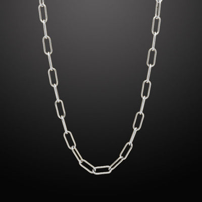 Paper Clip Link Chain Necklace Silver - 6mm