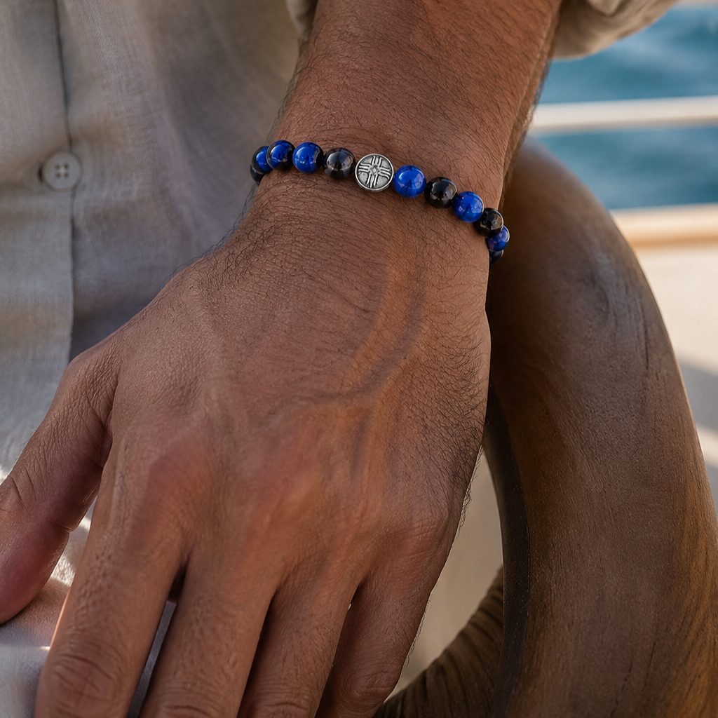 Power Beads Bracelet Blue Tiger's Eye, 10mm