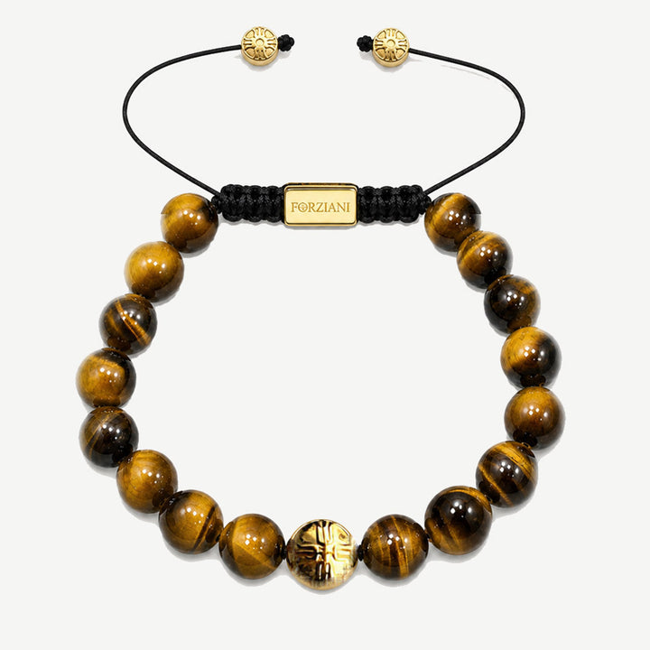 Resolve Tiger Eye Beads Bracelet Gold, 10mm