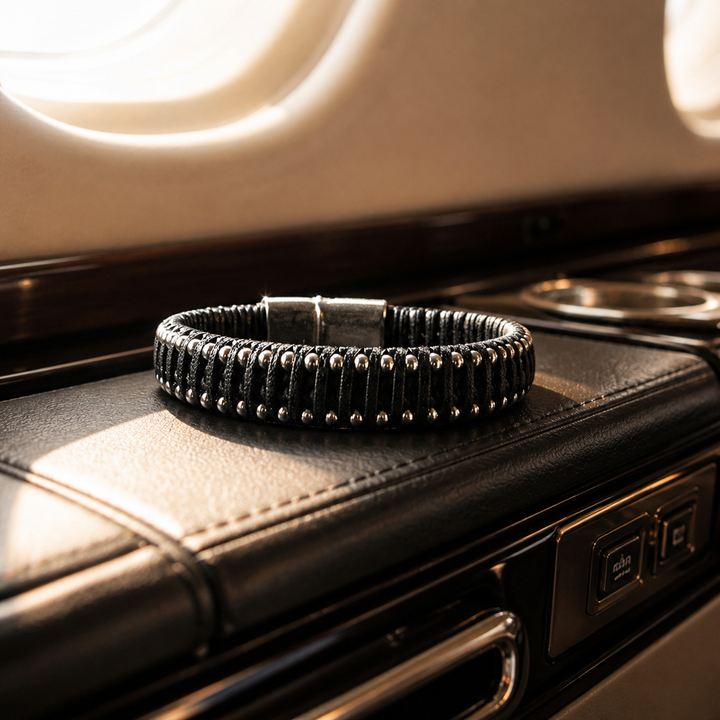 Shield Woven Leather Bracelet